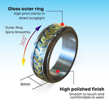 Load image into Gallery viewer, Anxiety Rings Gold Leaf Spinning Anxiety Ring Details