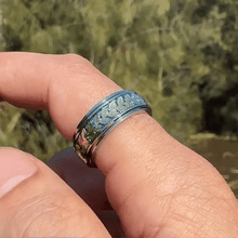 Load image into Gallery viewer, Anxiety Rings Gold Leaf Spinning Anxiety Ring Spinning Gif
