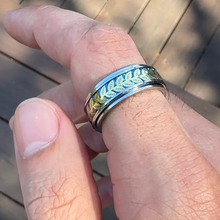 Load image into Gallery viewer, Anxiety Rings Gold Leaf Spinning Anxiety Ring
